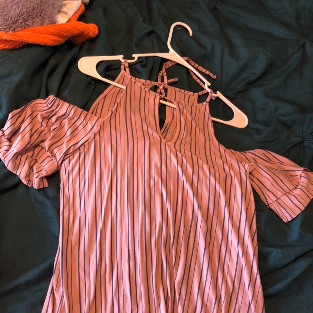 Pink and blue striped American eagle summer shirt